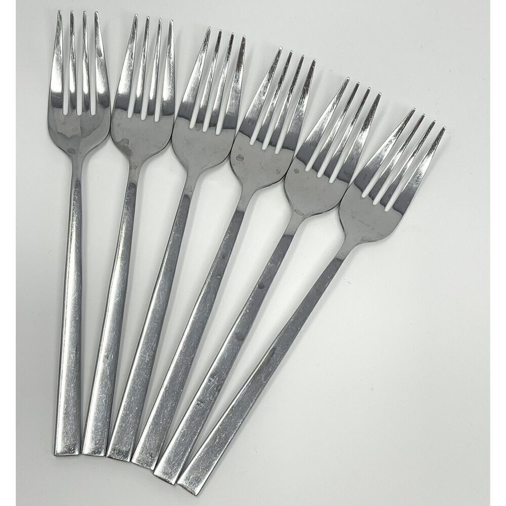 Oneida Stainless Dupree Glossy Dinner Place Forks 8 1/8” Set Of 6 Discontinued